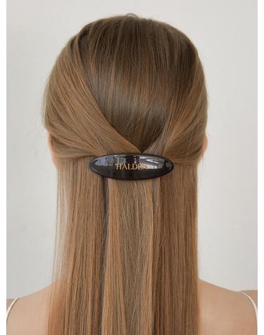 할렌 oval logo hair pin (H033_black)
