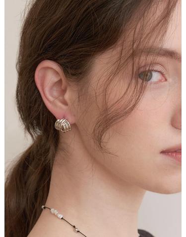 cross 3 ring one touch earrings (E045_silver)