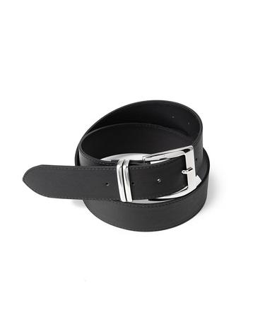 (W) wide silver two line fake leather belt (T029_black)