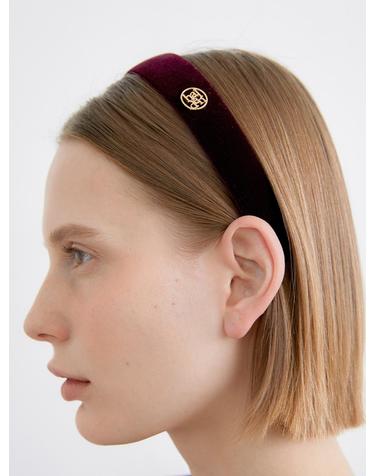 flat velvet hairband (H017_burgundy)
