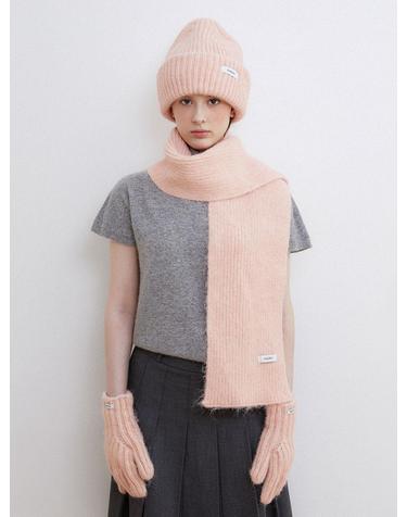 [3pack set] muffler gloves beanie winter set (M041_light pink)