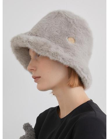 soft fur bucket hat (C065_grey)