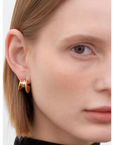 [르세라핌 카즈하 / 박혜원 착용] bold curved earrings (E033_gold)