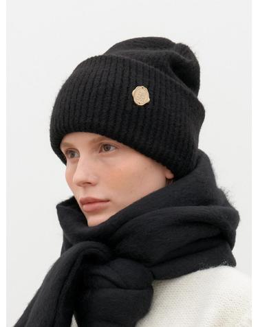 heavy wool knit beanie (C053_black)