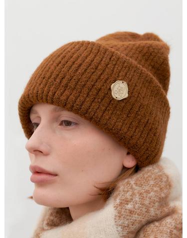 heavy wool knit beanie (C053_brown)