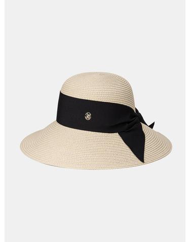 long visor ribbon cloche hat (C051_ivory)
