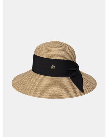 long visor ribbon cloche hat (C051_beige)