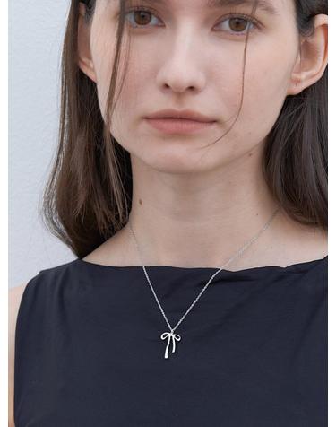 ribbon pendant necklace (N021_silver)