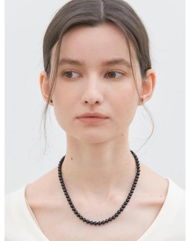 simple onyx black necklace (N014_6mm)