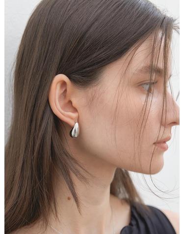 polka dots point earrings (E029_silver)