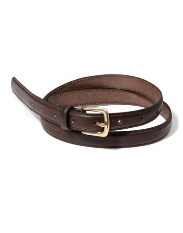 (W) simple vintage cowhide leather belt (T022_brown)
