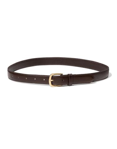 (W) simple gold cowhide leather belt (T019_brown)