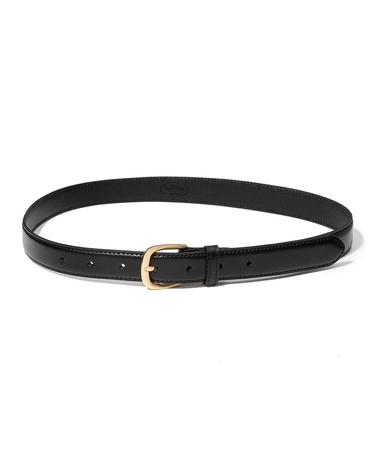 (W) simple gold cowhide leather belt (T019_black)
