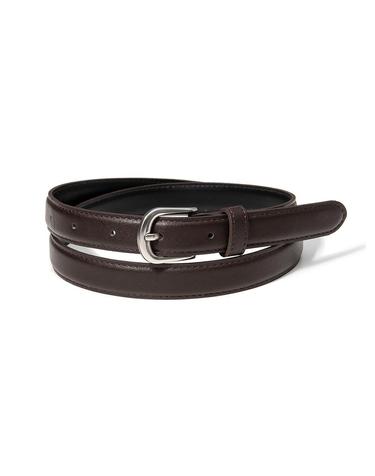 할렌 (W) simple silver fake leather belt (T018_brown)