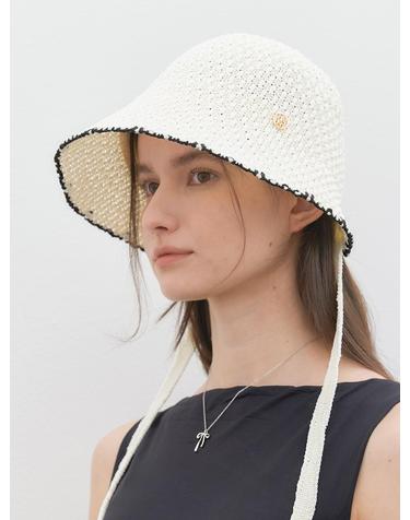 net strap bonnet hat (C048_white)