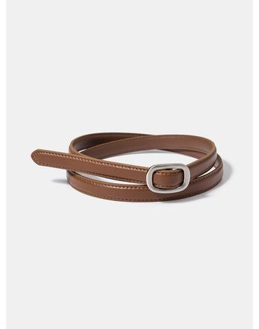 (W) simple slim belt (T008_tan)