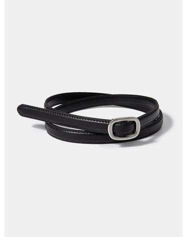 (W) simple slim belt (T008_black)