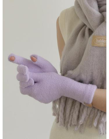 hairy finger hole gloves (G008_light purple)