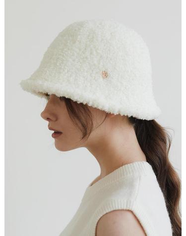 hairy boucle bucket hat (C041_ivory)