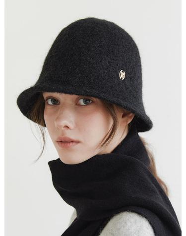 wool hairy bucket hat (C039_black)