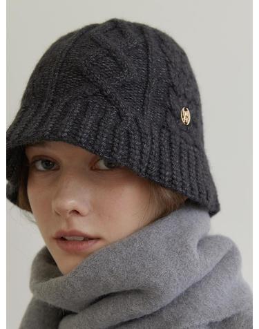 cable knit bucket hat (C034_charcoal)