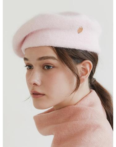 logo pendant angora beret (C031_pink)