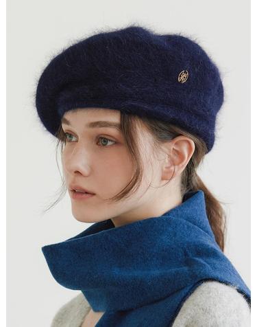 logo pendant angora beret (C031_navy)