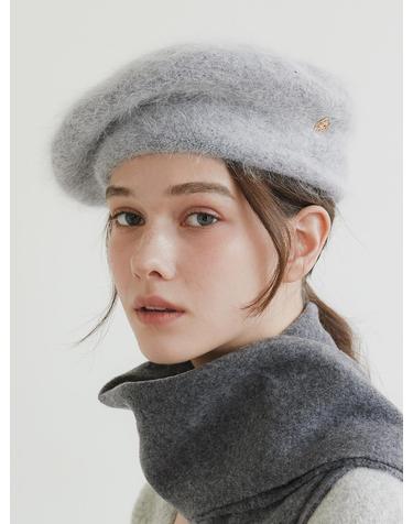 logo pendant angora beret (C031_light grey)