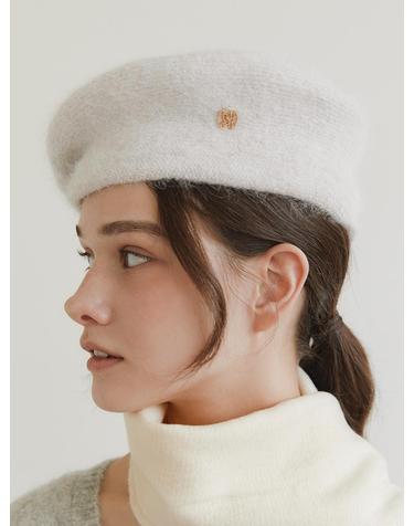 logo pendant angora beret (C031_ivory)