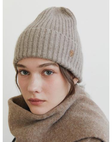 logo pendant angora beanie (C030_dark beige)