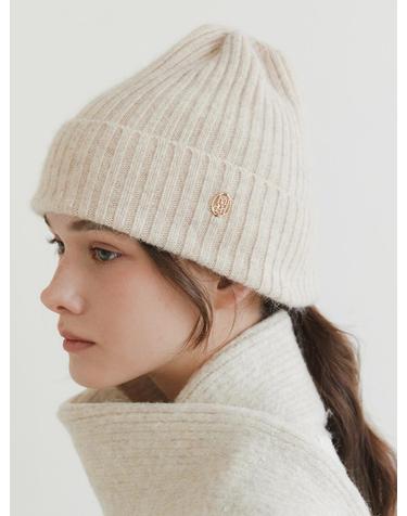 logo pendant angora beanie (C030_beige)