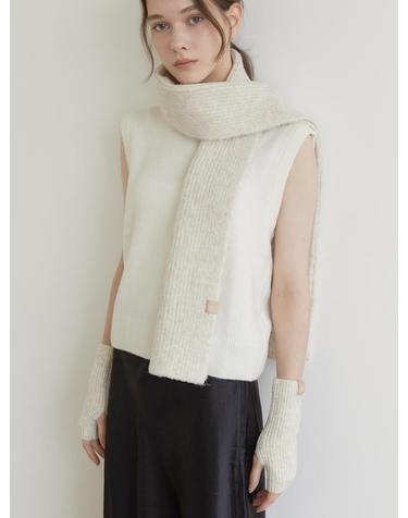 premium muffler warmer set (M025_ivory)