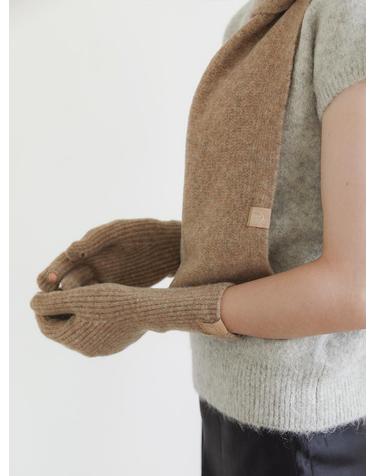premium muffler gloves set (M024_dark beige)