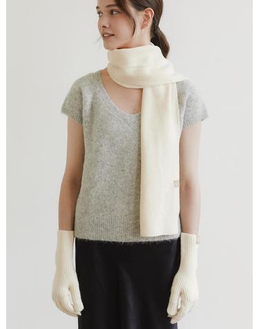 premium muffler gloves set (M024_ivory)