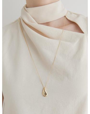 polka dots pendant over chain necklace (N013_gold)