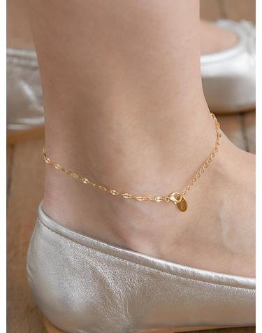 thin chain loop anklet (A003_gold)