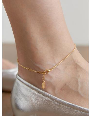 simple snake chain anklet (A001_gold)