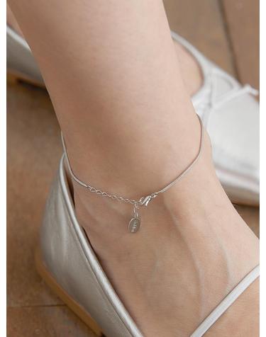 simple snake chain anklet (A001_silver)