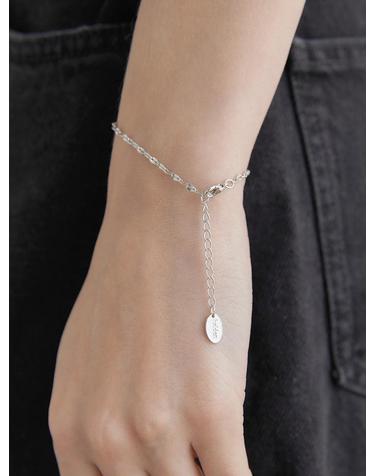 thin chain loop bracelet (W006_silver)