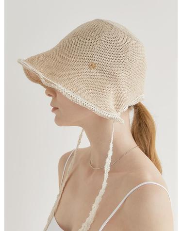 lace strap bonnet hat (C024_ivory)
