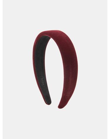 emboss logo velvet hairband (H003_burgundy)