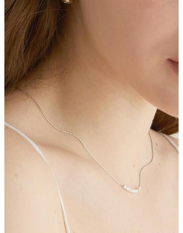 nine pearl thin necklace (N004_silver)
