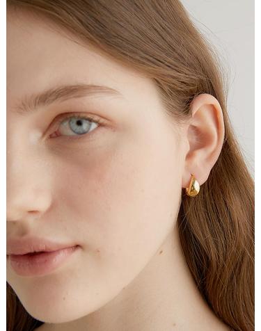 bold oblique hoop earrings (E009_gold)