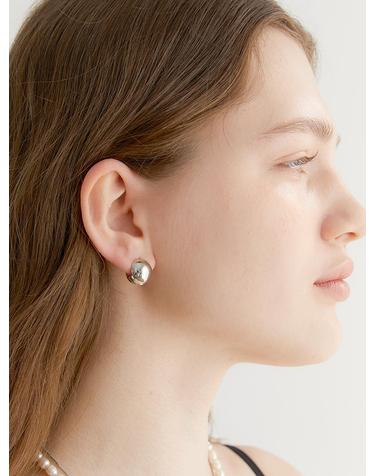 one touch ball earrings (E005_silver medium)