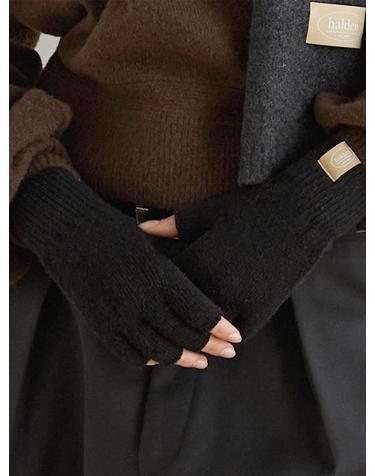 wool fingerless gloves (G002_black)
