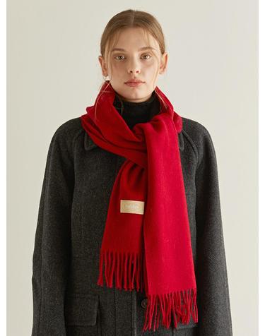 wool color muffler (M007_red)