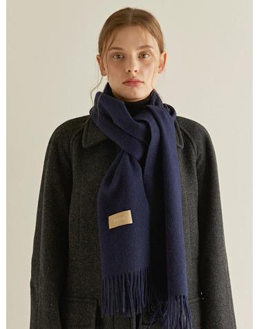 wool color muffler (M007_navy)