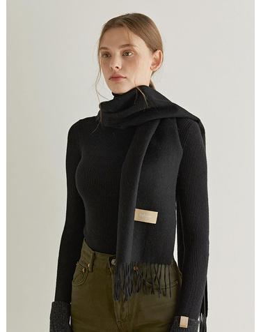wool color muffler (M007_black)