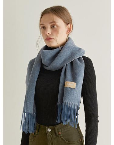 two tone cashmere muffler (M001_blue)