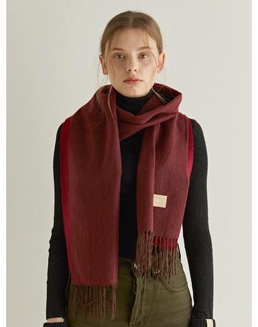 two tone cashmere muffler (M001_burgundy)
